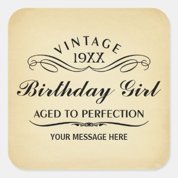 Vintage Wine Person Funny Birthday Sticker by giftcy at Zazzle