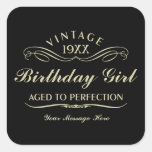 Vintage Wine Person Funny Black Birthday Sticker at Zazzle