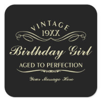 Vintage Wine Person Funny Black Birthday Sticker