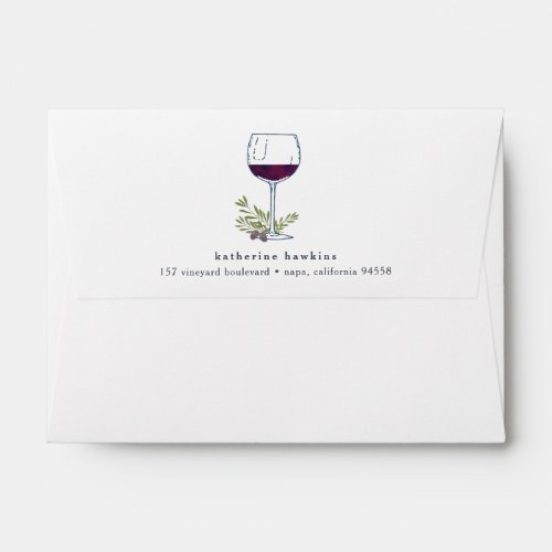 Vintage Wine  Return Address A6 Envelope