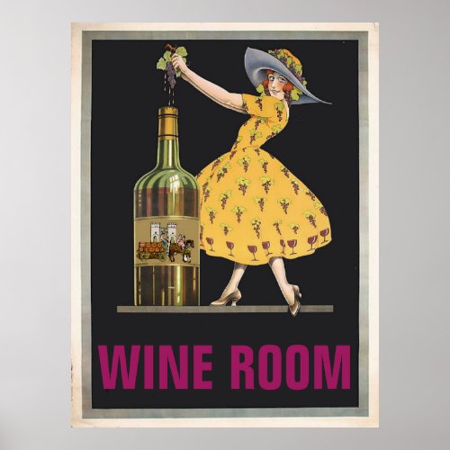 Vintage Wine Roomedit text Poster