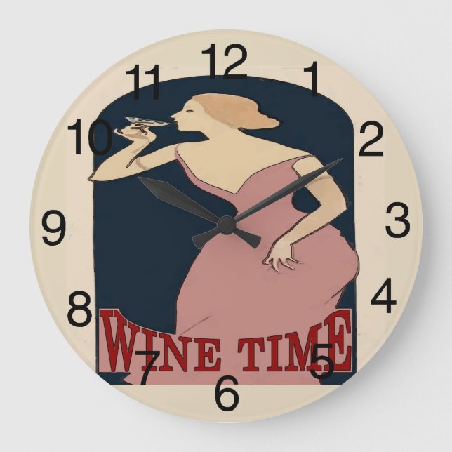 Vintage Wine Time, Large Clock (Front)