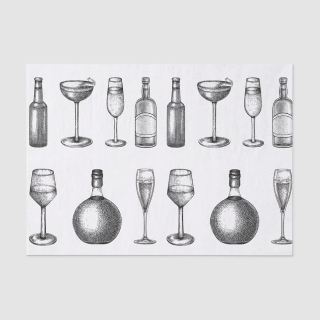 Vintage Wine Tissue Paper (Front)