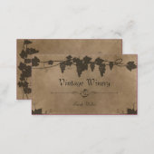 Vintage Winery Business Card - Grape Vine Wine (Front/Back)