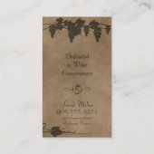 Vintage Winery Business Card - Grape Vine Wine (Back)