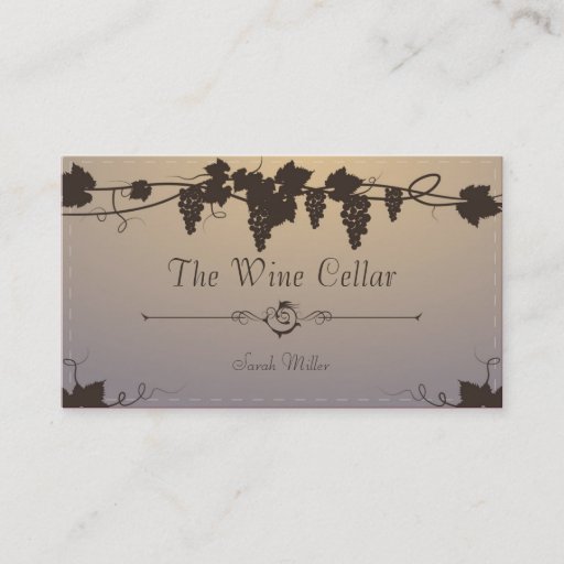 Customizable Vintage Winery Business Card - Grape Vine Wine