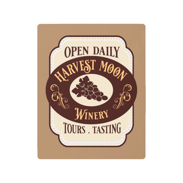 Vintage Winery Metal Sign  (Front)