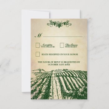 Vintage Winery Tuscan Vineyard Wedding Rsvp Cards by natureprints at Zazzle