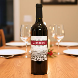 Vintage Winery Vineyard Wine Label