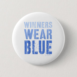 Vintage Winners Wear Blue Go Team War Game Competi Button