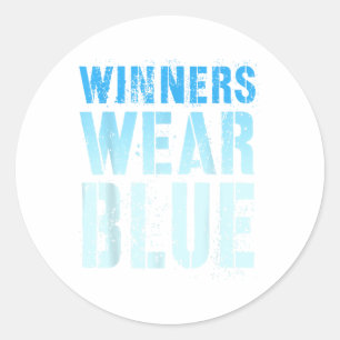 Vintage Winners Wear Blue Tournament War Game Summ Classic Round Sticker