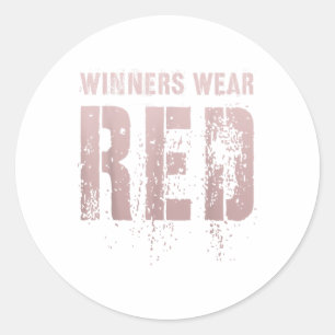 Vintage Winners Wear Red Summer Camp Team Color Wa Classic Round Sticker
