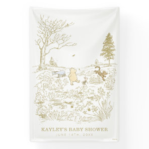 Vintage Winnie the Pooh 100 Acre Wood Baby Shower Banner