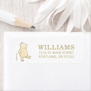 Vintage Winnie the Pooh 100 Acre Wood Baby Shower Label