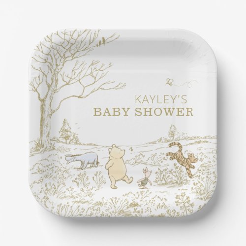 Vintage Winnie the Pooh 100 Acre Wood Baby Shower Paper Plates