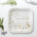 Vintage Winnie the Pooh 100 Acre Wood Baby Shower Paper Plates<br><div class="desc">Celebrate your Winnie the Pooh themed Baby Shower with these classic Winnie the Pooh paper plates.  Personalize by adding your name custom text!</div>