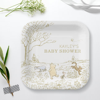 Vintage Winnie the Pooh 100 Acre Wood Baby Shower Paper Plates