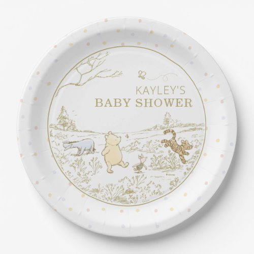 Vintage Winnie the Pooh 100 Acre Wood Baby Shower Paper Plates