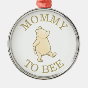 Vintage Winnie the Pooh 100 Acre Wood Mommy to Bee Metal Ornament