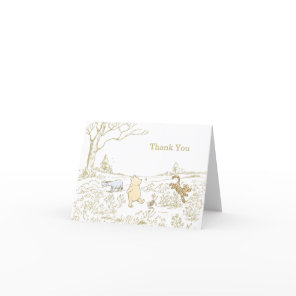 Vintage Winnie the Pooh 100 Acre Wood Thank You Card