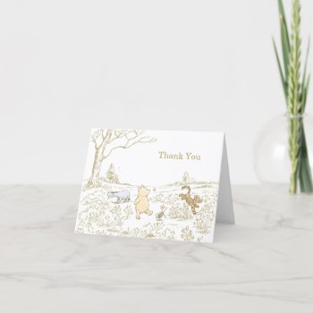 Vintage Winnie The Pooh 100 Acre Wood Thank You Card by winniethepooh at Zazzle