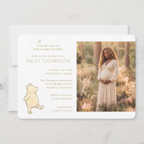 Vintage Winnie the Pooh Baby Shower Photo Invitation