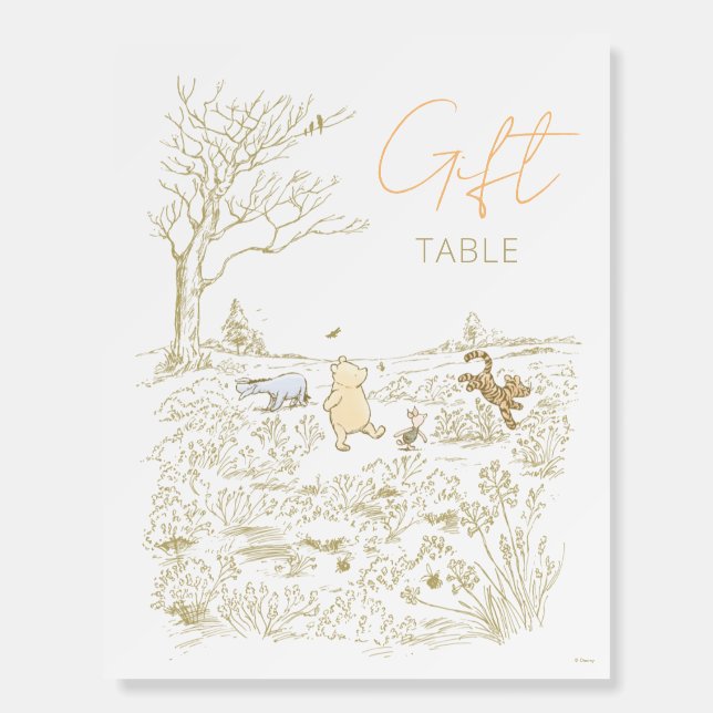Vintage Winnie the Pooh Gift Table Sign (Front)