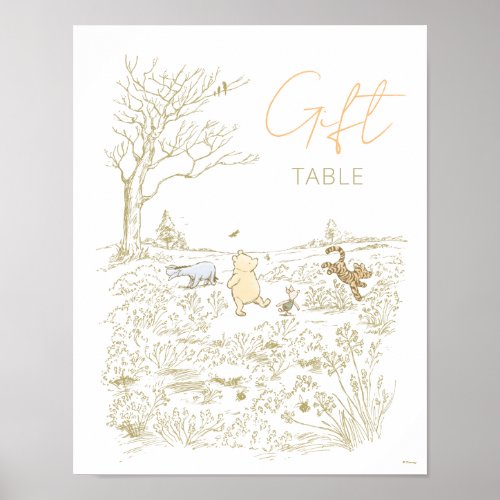 Vintage Winnie the Pooh Gift Table Sign