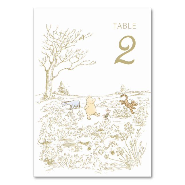 Vintage Winnie the Pooh Table Number (Front)