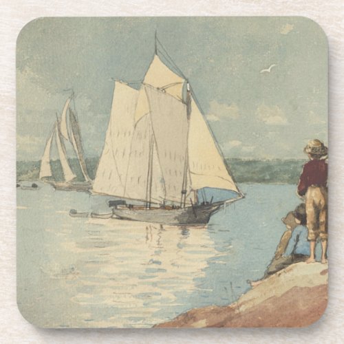 Vintage Winslow Homer Clear Sailing Beverage Coaster