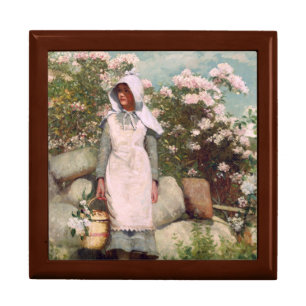 Vintage Winslow Homer Girl and Laurel Gift Box