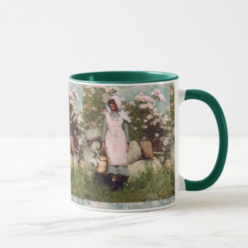 Vintage Winslow Homer Girl and Laurel Mug