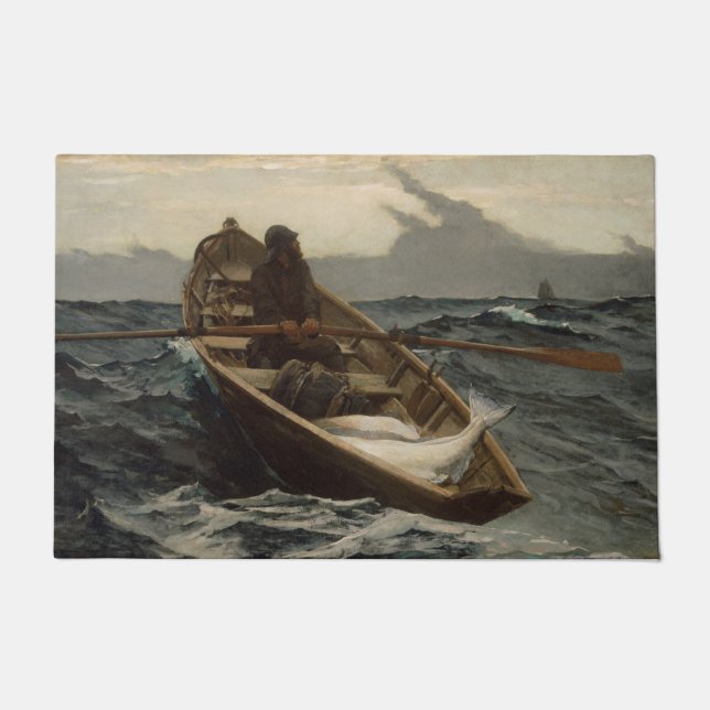 Vintage Winslow Homer Halibut Fishing Doormat (Front)