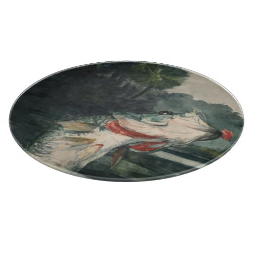 Vintage Winslow Homer Life_Size Black Bass Cutting Board