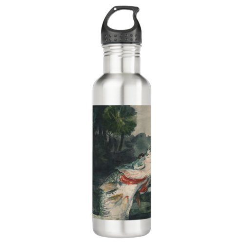 Vintage Winslow Homer Life_Size Black Bass Stainless Steel Water Bottle