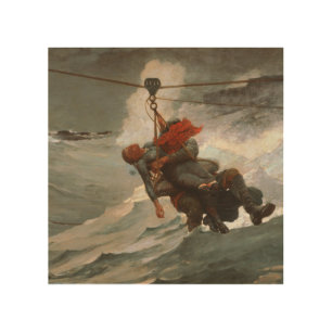 Vintage Winslow Homer The Life Line Wood Wall Art