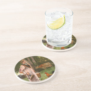Vintage Winslow homer The Milk Maid Coaster