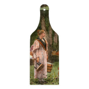 Vintage Winslow homer The Milk Maid Cutting Board