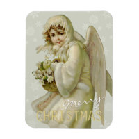 Vintage winter angel CC0618 Christmas Magnet