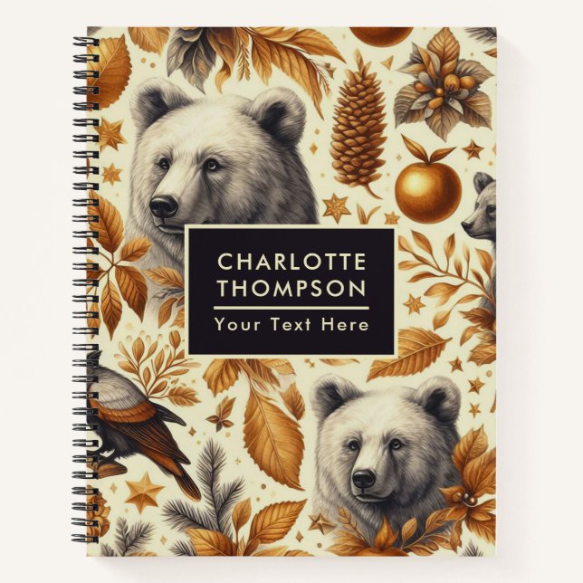 Vintage Winter Animals Notebook (Front)