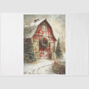 Vintage Winter Barn Tissue Paper