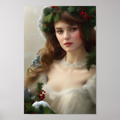 Vintage Winter Beauty Poster