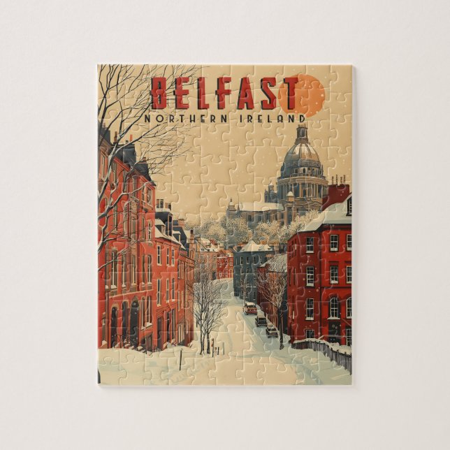 Vintage Winter Belfast Travel  Jigsaw Puzzle (Vertical)