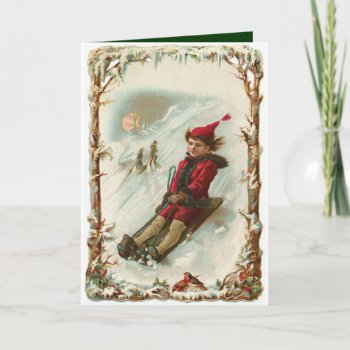 Vintage Winter Christmas Card by xmasstore at Zazzle
