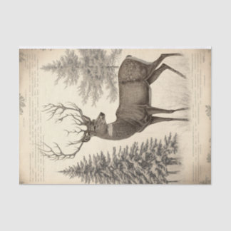 vintage Winter Deer Tissue Paper