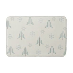 Vintage Winter Forest Pattern Light Bath Mat