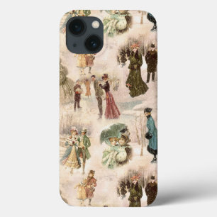 Vintage Winter Fun Snow Scenes iPhone 13 Case