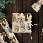 Vintage Winter Fun Snow Scenes Wrapping Paper<br><div class="desc">Nostalgic and rustic seamless pattern featuring scenes with Victorian families ice skating,  sledding,  and enjoying winter fun in the snow in warm sepia colors.</div>