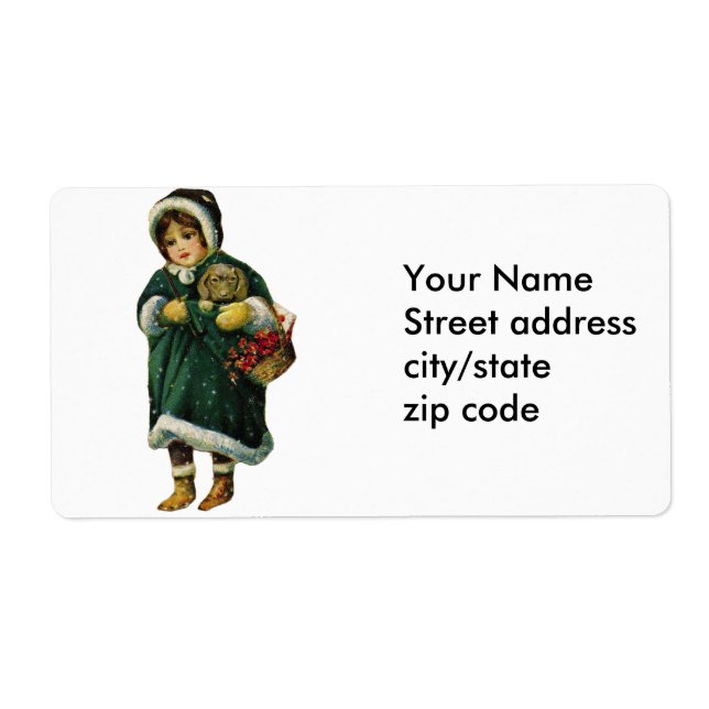 Vintage Winter Girl Label (Front)