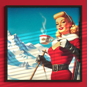 Vintage Winter Girl Poster